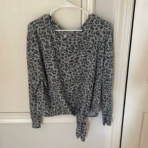 Z Supply cheetah tie pullover